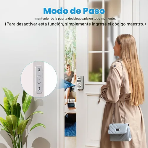 Vista 6 de Cerradura de puerta de entrada sin llave con teclado, cerraduras