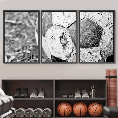 Vista 544 de wall26 Lienzo enmarcado para pared, juego de arte de primer plano, detalles de costuras de béisbol, atletas deportivos, fotografía, moderno