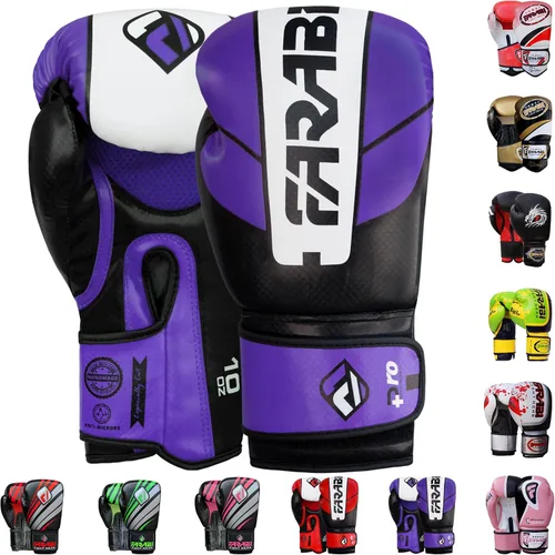 Vista 10 de Farabi Guantes de boxeo Pro Fighter Sparring Gym Bag Punching Focus Pad Mitts