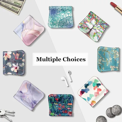 Vista 6 de Fintie - Monedero de piel sintética para monedas para mujeres y niñas, Rosa de mármol, Moda
