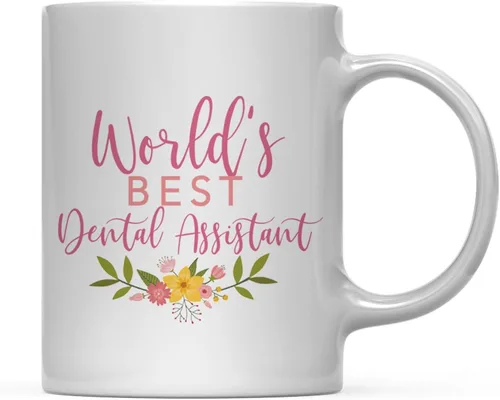 Vista 23 de Andaz Press Taza de café de 11 oz, regalo de broma de la mejor abbuela del mundo, diseño floral, paquete de 1