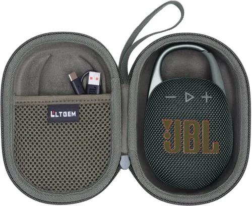 Vista 12 de LTGEM - Funda compatible con altavoz Bluetooth JBL Clip 4/5 Ultra portátil, impermeable, a prueba de polvo, color azul Estuche de viaje duro