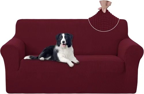 Vista 31 de U-NICE HOME Funda para sofá biplaza elástica, cubierta para sofá, funda para sillón, protector de muebles para sofá con 2 cojines, funda para sofá