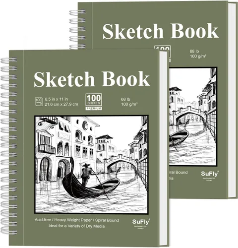 Vista 23 de Cuaderno de bocenas de papel negro SuFly 5.5 x 8.5, 60 hojas (90lb/150gsm) Papeles de artista para dibujo Papel negro para lápices