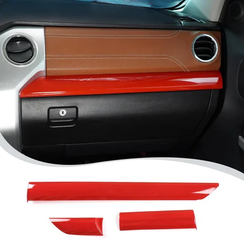 Vista 9 de Panel de instrumentos de control central de ABS, panel decorativo para Toyota Tundra 2014-2021, posición de conducción, ajuste lateral, 3 piezas
