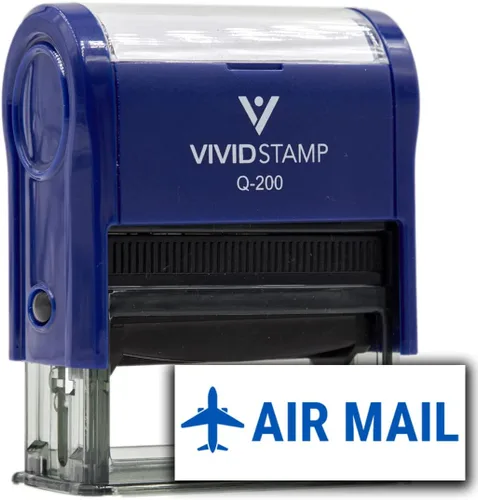 Vista 10 de Vivid Stamp AIR MAIL Sellos de goma autoentintados (tinta negra) - Q-300 Negro