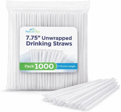 Vista 9 de Perfect Stix Pajitas para beber sin envolver de 7.75 pulgadas, popotes de plástico estándar para refrescos, jugos, batidos y bebidas frías, popotes