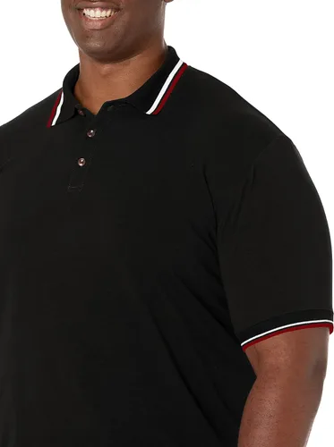Vista 3 de MLANM Men's Polo Regular-Fit Quick-Dry Golf Striped Short Sleeve Collared T-Shirts