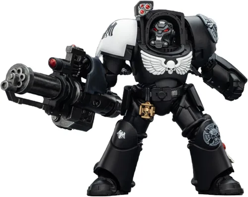Vista 29 de JOYTOY Black Templars Warhammer 40k 1/18 Figura de acción Black Templars Terminator 1 con espada de poder y bolter de tormenta, regalos