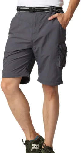 Vista 3 de Pantalones de senderismo para hombre, convertibles, de secado rápido, ligeros, con cremallera, para pesca, viajes, safari, trabajo, pantalones cargo
