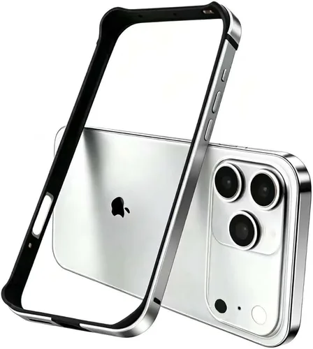 Vista 26 de Funda rígida delgada con marco de aluminio para iPhone 13 Pro, armadura de marco de metal con protección interior suave, protección de borde elevado