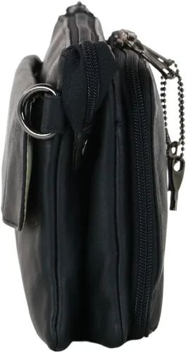 Vista 3 de Concealed Carry Natasha RFID Leather Crossbody with Locking CCW Zippers Negro