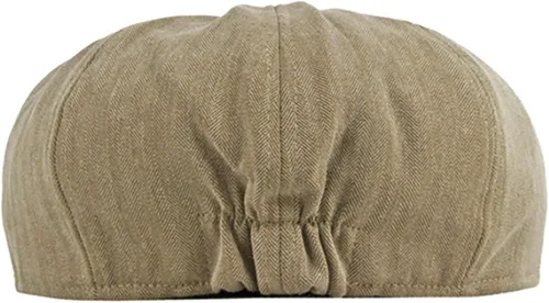 Vista 4 de DIYDECAL Gorra de Newsboy para hombre, 8 paneles, mezcla de algodón, sombrero de golf plano Ivy Gatsby Cabbie Caqui