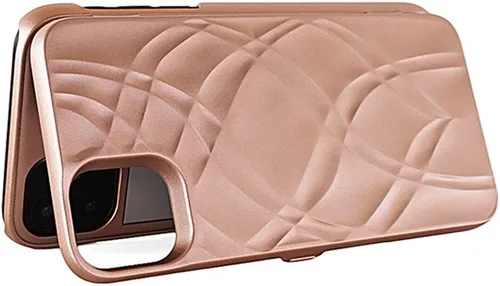 Vista 4 de Funda para iPhone 11, funda tipo cartera de lujo para mujer con tarjetero a prueba de golpes espejo y soporte para Apple iPhone 11 2019 de 6.1 Oro