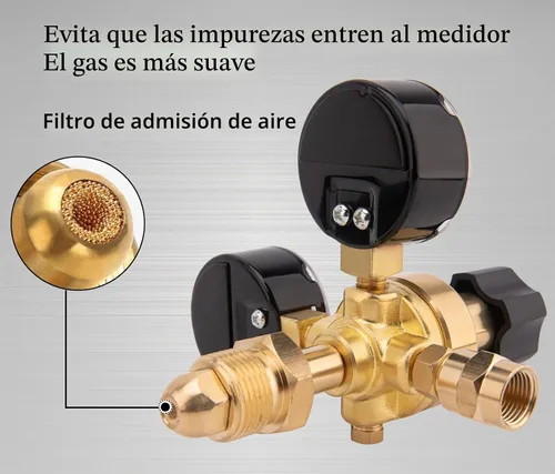 Vista 4 de Reguladores CGA580 de Argón CO2, Medidores de Argón Regulador de Soldadura de Gas Compatible con Mig Tig Miller Lincoln Weld 0-4500PSI / 0-10BAR