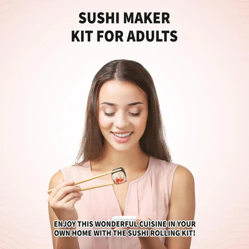 Vista 2 de SpiceBox Kit de fabricación de sushi para principiantes con cómo hacer libro de sushi, juego de rollos fáciles, manualidades y manualidades