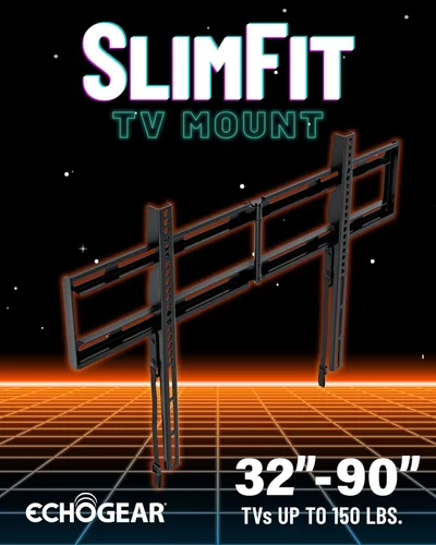Vista 2 de ECHOGEAR Soporte fijo de pared para TV de 32 a 90 pulgadas de hasta 150 libras - Soporte universal XL para TV mantiene un perfil bajo de 1.18