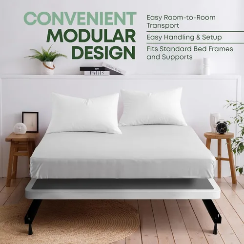Vista 3 de Treaton, Cama Queen sin ensamblar – Somier de madera de 2.5 pulgadas – Fabricado en Estados Unidos – Silencioso sin ruido – Base de colchón