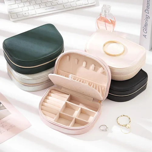 Vista 6 de Larlary Travel Jewelry Box,Travel Jewelry Case,Seashell-Shaped Jewelry Box, Jewelry Organizer Box for Women, Jewelry Storage Box for Rings