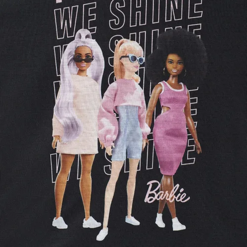 Vista 6 de Barbie Conjunto de pijama y camisa de dormir para niñas de 4 piezas para niñas