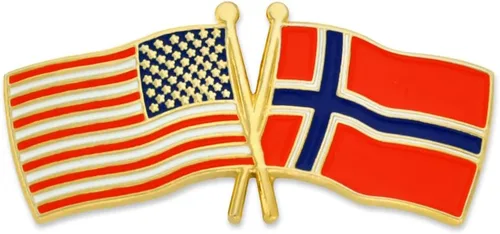 Vista 70 de PinMart Pin de solapa esmaltado con bandera de la amistad cruzada de Estados Unidos y el mundo