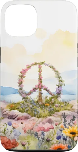 Vista 7 de Floral Peace Sign Watercolor Case for iPhone 17