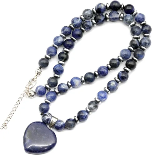 Vista 8 de Colgante de corazón de aventurina natural, Collar de cuentas de aventurina genuina, Collar de piedra verde, Collar de piedras preciosas, Cuentas