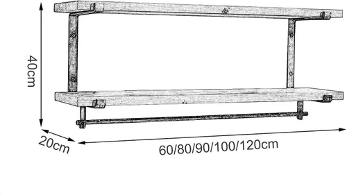 Vista 7 de Drsyffsup Estante de pared para cacerola colgante para utensilios de cocina, 23.6 in/31.5 in/35.4 in/39.4 in/47.2 in, estantes organizadores