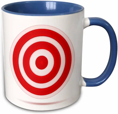 Vista 9 de 3dRose Taza de círculo blanco y rojo, 11 oz, color negro
