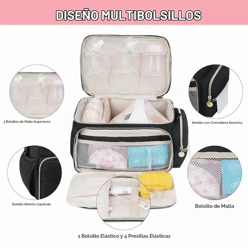 Vista 5 de Bolsa de extractor de leche apta para Spectra S1 y S2, bolsa de bombeo Negro