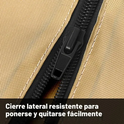 Vista 4 de Cubierta para sombrilla de patio, fundas impermeables para sombrilla de 7 a 9 pies, para exteriores, con varilla de empuje, beige