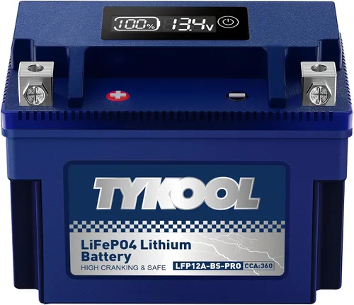 Vista 20 de TYKOOL YTZ5S - Batería de litio para motocicleta, 12,8 V, 3 Ah, 180 CCA LiFePO4, batería para deportes de motor para ATV, UTV, motos de nieve, moto