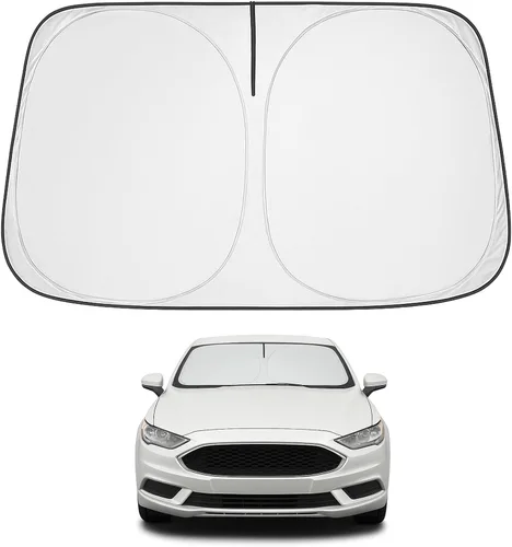 Vista 192 de Proadsy Parasol para parabrisas Rivian R1S 2022-2025 2026 de 4 capas plegable, protector de parasol frontal que bloquea los rayos UV, mantiene