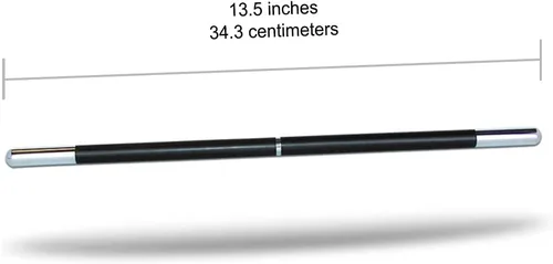 Vista 5 de Magic Makers Pro Model - Varita de mago negra y cromada, 13.5 pulgadas, madera real con puntas de metal
