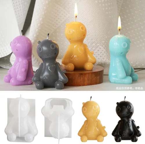 Vista 2 de Molde de silicona de vela de muñeca animal para fundición de resina y fabricación de velas