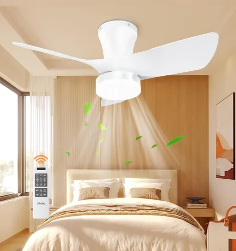 Vista 34 de OPONL Ventilador de techo de 52 pulgadas con luz y control remoto Negro