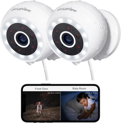 Vista 13 de LaView Cámaras de seguridad 4K de 8MP con cable para exteriores e interiores, IP65, Sensor Starlight y visión nocturna de 100 pies, detección