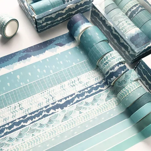Vista 2 de Vilihkc Washi Tape - Juego de 12 rollos de cinta adhesiva decorativa Washi para manualidades, niños, álbumes de recortes, diario de viñas, envoltura
