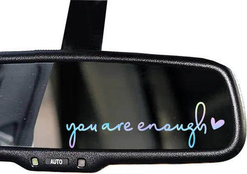 Vista 8 de 3 calcomanías con el texto “You are Enough” para espejo retrovisor, para auto, para vasos térmicos, botellas de agua y ventanas, calcomanías