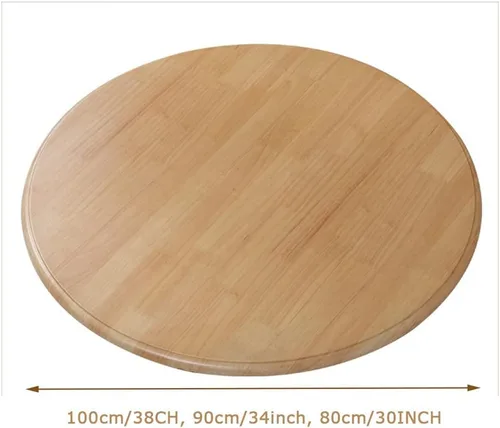 Vista 6 de Tocadiscos de madera maciza de 30 pulgadas, 34 pulgadas y 38 pulgadas, bandeja giratoria grande para mesa de comedor, plato de servicio de mesa