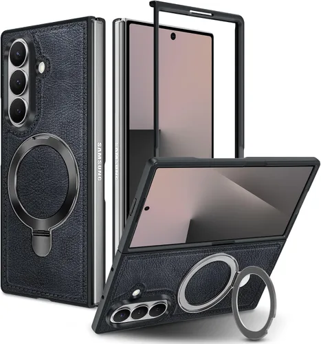 Vista 14 de Fingic - Funda para Samsung Galaxy Z Fold 7 compatible con Magsafe Kickstand Strong Magnetic with Built-in Invisible Stand Shockproof Protective