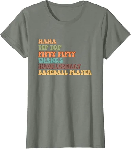 Vista 13 de Mama Tip-Top Fifty Fifty Thanks Huckleberry - Camiseta de béisbol, Negro