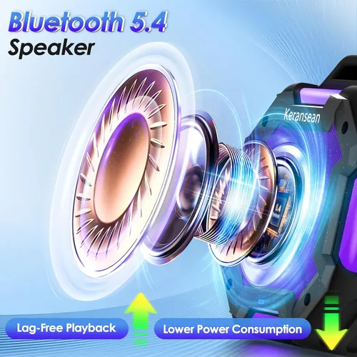 Vista 3 de Altavoz Bluetooth para Ducha, Altavoces Bluetooth Portátiles IPX7 Impermeables para Ducha Inalámbricos, Altavoz al Aire Libre con Luces