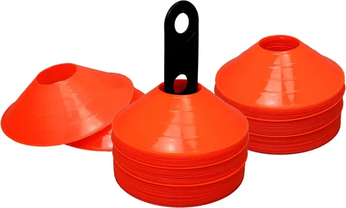 Vista 3 de BlueDot Trading Conos deportivos de alta visibilidad para entrenamiento de agilidad, fútbol, fútbol, baloncesto, marcadores de cono de campo