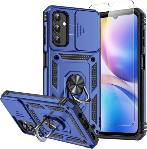 Vista 12 de Funda para Samsung Galaxy A14 5G con protector de pantalla y cubierta para lente de cámara, [grado militar] probada contra caídas de 16 pies, Negro