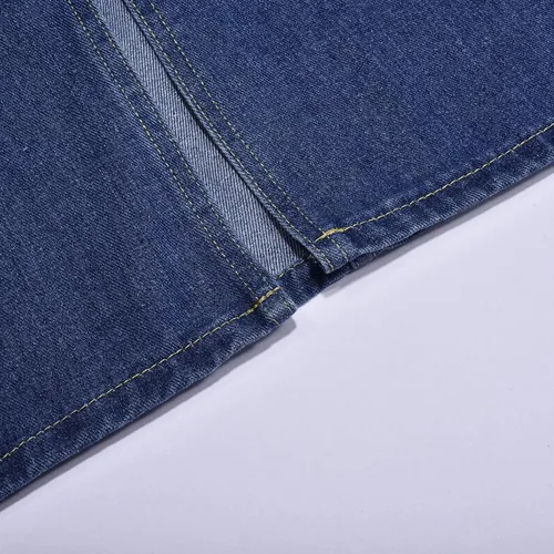 Vista 4 de Faldas de mezclilla con dobladillo dividido para mujer, estilo retro, con botones de exposición y cremallera, longitud completa, acampanada, cola