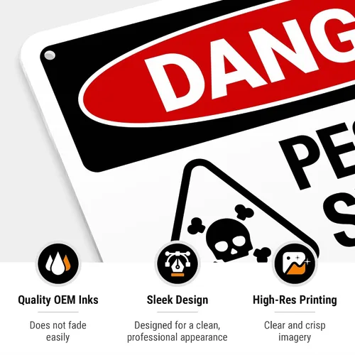 Vista 5 de Danger Pesticide Storage Authorized Personnel Only Sign, 10x7 Inches, Rust Free .040 Aluminum, Made in USA by Sigo Signs