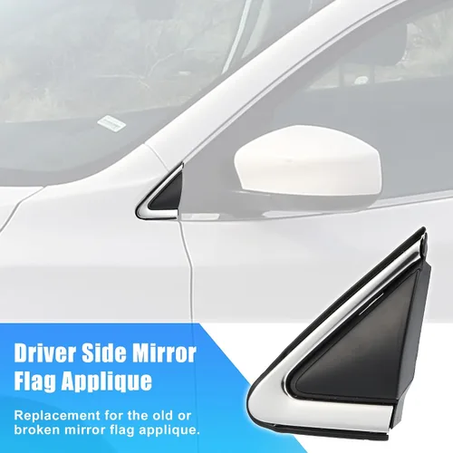 Vista 3 de X AUTOHAUX Aplique de bandera de espejo lateral del conductor para Nissan Sentra 2013-2019 LH Mirror Flag Cover Door Corner Finisher Reemplazar