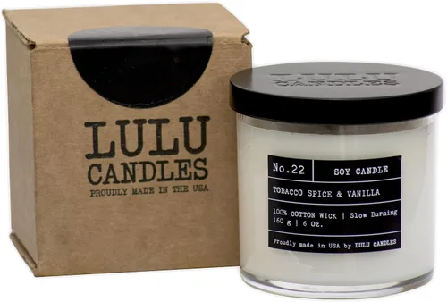 Vista 4 de Lulu Candles After Dark - Teca Caoba Vela Perfumada de Soja de Lujo en Frasco Vertida a Mano en los EE.UU. Altamente Perfumada y Duradera