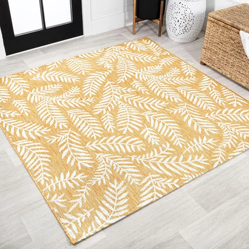 Vista 16 de Eyely BMS119A-28 Santa Monica Nevis Palm Frond - Alfombra costera para interiores y exteriores, casual, campo, floral, dormitorio, cocina, patio
